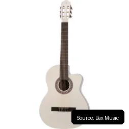 Gomez 001 CE White Electro-Acoustic Classical Guitar