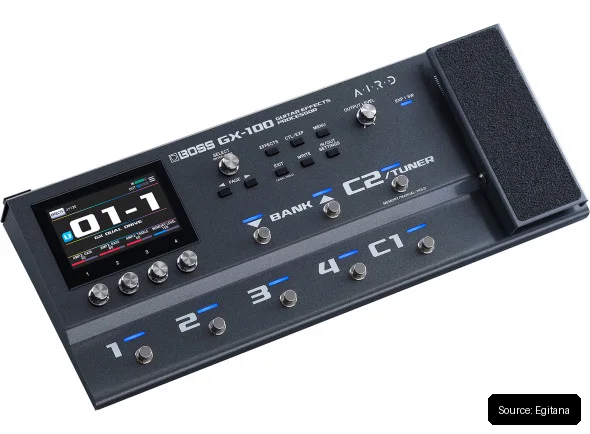 Boss GX-100 V2 GUITAR/BASS Pedaleira Multi-FX Visor a Cores Sensível ao Toque