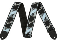 Correa de guitarra Fender Monogram, negro/gris claro/azul - Longitud ajustable entre 36” y 58”, Diseño...